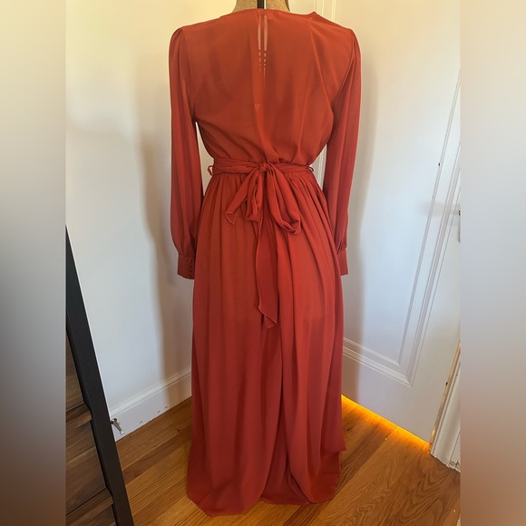 Rust Wrap Dress - Picture 4 of 4